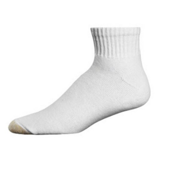 GOLD TOE Men's 6 Pair Gold Toe Cotton Quarter Sock Size 6-12.5 In White - Picture 1 of 7
